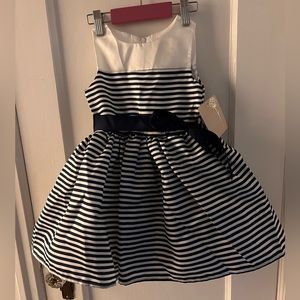 Striped fancy dress with bow BNWT